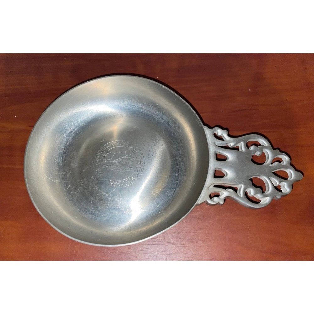vintage jostens pewter 54 porringer soup porridge coin dish bowl 5 inch1950s